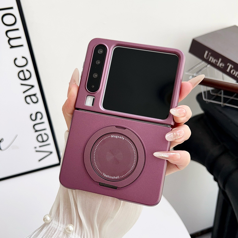 Suitable for Huawei Purax Mobile Phone Case Foldableing Screen New 360 Rotation Magnetic Stand Frosted Anti-Fall Protective Cover for Women