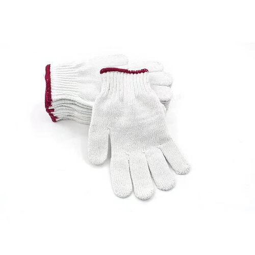 Wholesale labor protection gloves, 600g knitting cotton thread white gloves, workshop anti-cut wear-resistant work protective gloves