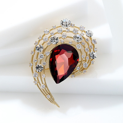 2021年新款高档奥地利水晶胸花时尚天使之眼胸针防走光别针配饰|ms