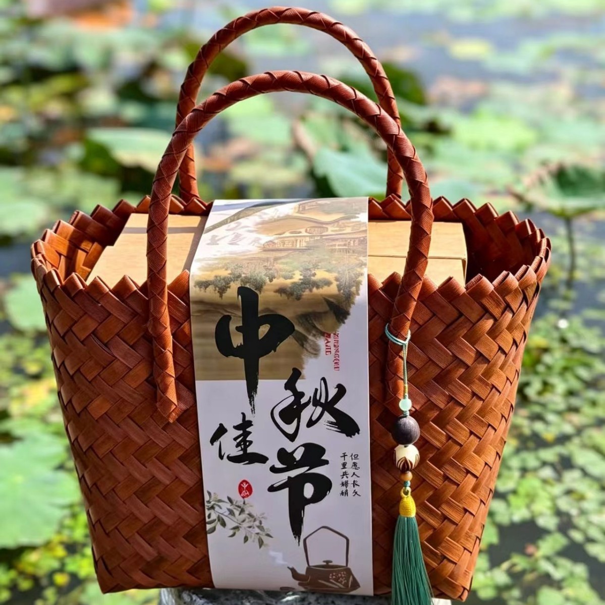 New Chinese-style gift bag, vintage PP baby one-year-old gift, full-month gift, hand-woven bag, wedding gift packaging bag