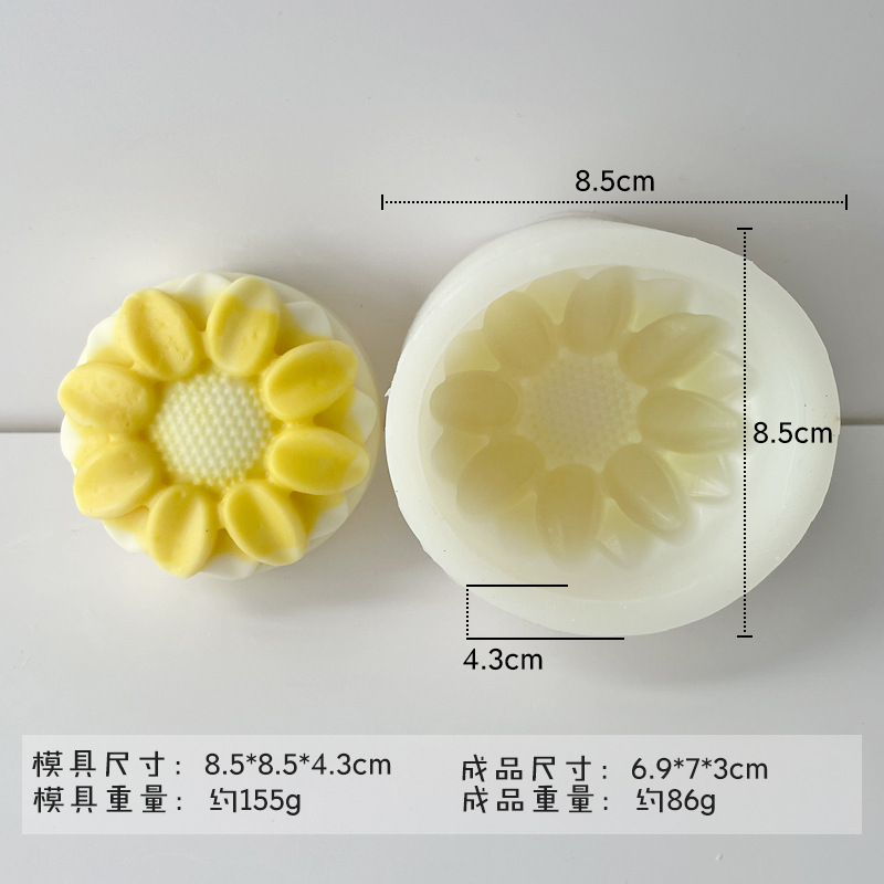 Jiahui Mei DIY flor redonda jabón hecho a mano molde de silicona casera flor vela gota yeso herramienta abrasiva