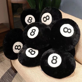 Car Pillow Black 8 Ball Billiards Pillow Home Sofa Cushion Cushion Children's Plush Toy Ornaments in stock