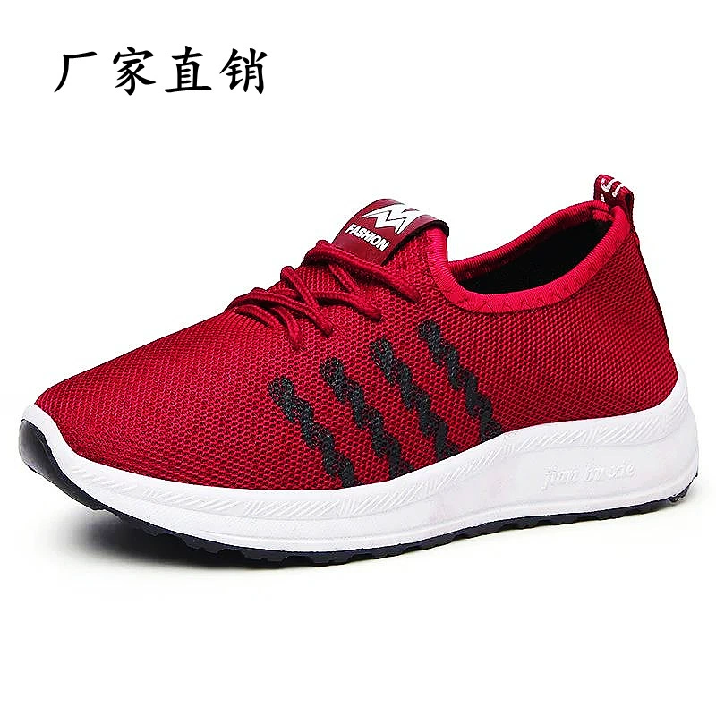 Оптовая продажа повседневной спортивной обуви в корейском стиле для внешней торговли: низкие кеды из литьевой ткани с мягкой подошвой, нескользящие, доступны в вариантах на высоком каблуке и на плоской подошве.