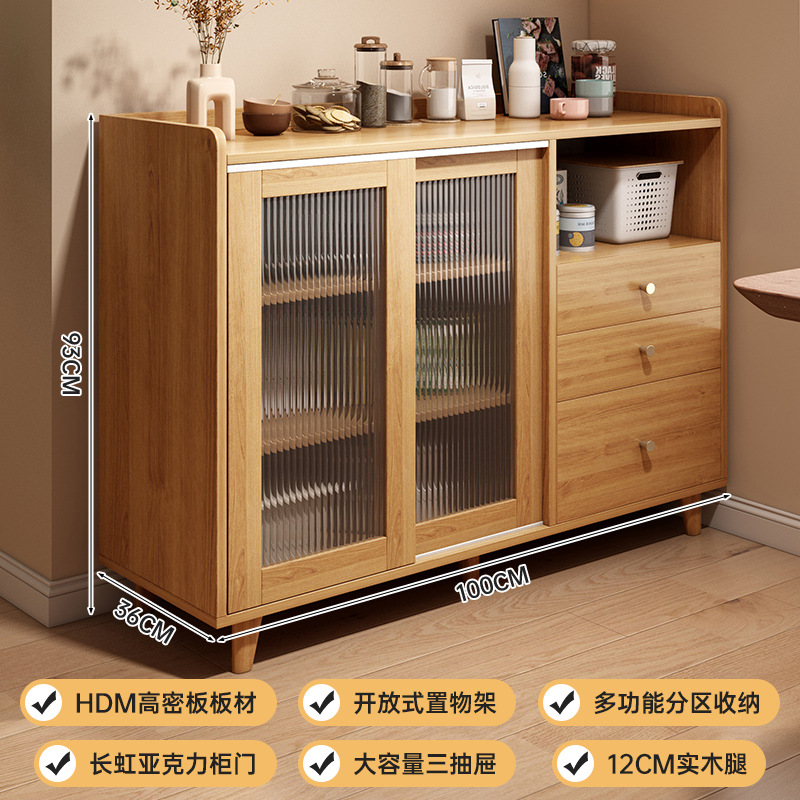 Aparador, moderno, simple, color madera, sala de estar, armario de té, armario de almacenamiento, armario de almacenamiento de cocina para el hogar, armario de almacenamiento contra la pared