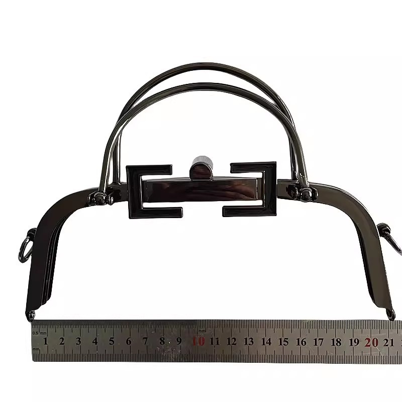 21.5cm pistola de oro claro negro curvo liso doble mano tirada sin agujero en tornillo joyería hecha a mano oro en stock image 8