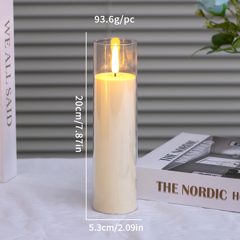 LED vela electrónica simulación plástico sin humo taza cera blanca Navidad cumpleaños boda atmósfera diseño lámpara de la vela
