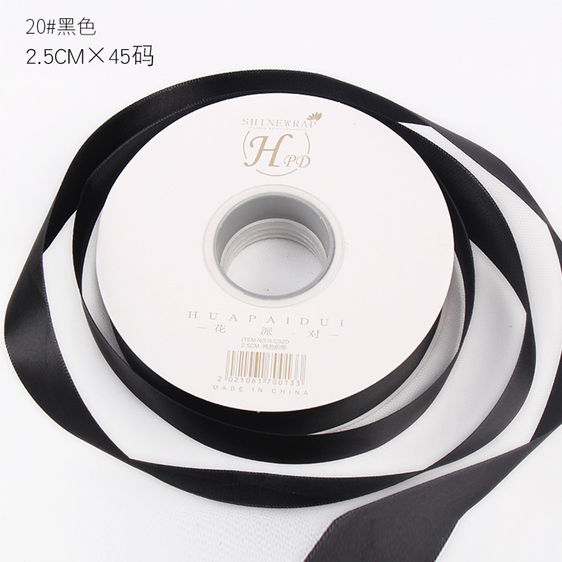 Brillante color sólido 1cm cinta material de embalaje de flores poliéster de alta densidad diy material de florista de pasteles hechos a mano