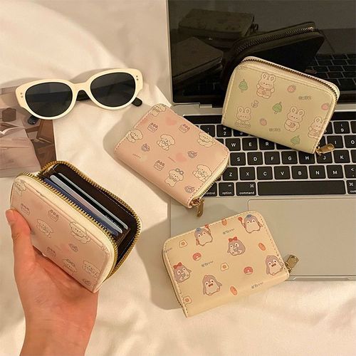Cute Card Holder for Women, Large Capacity, Ultra-Thin, Multi-Card Slot, Small and Portable Driving Document Storage Bag, Convenient Zero Wallet