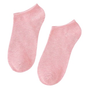 A generation of independent packaging solid color cotton women's boat socks ladies low socks opp bag packaging gift socks