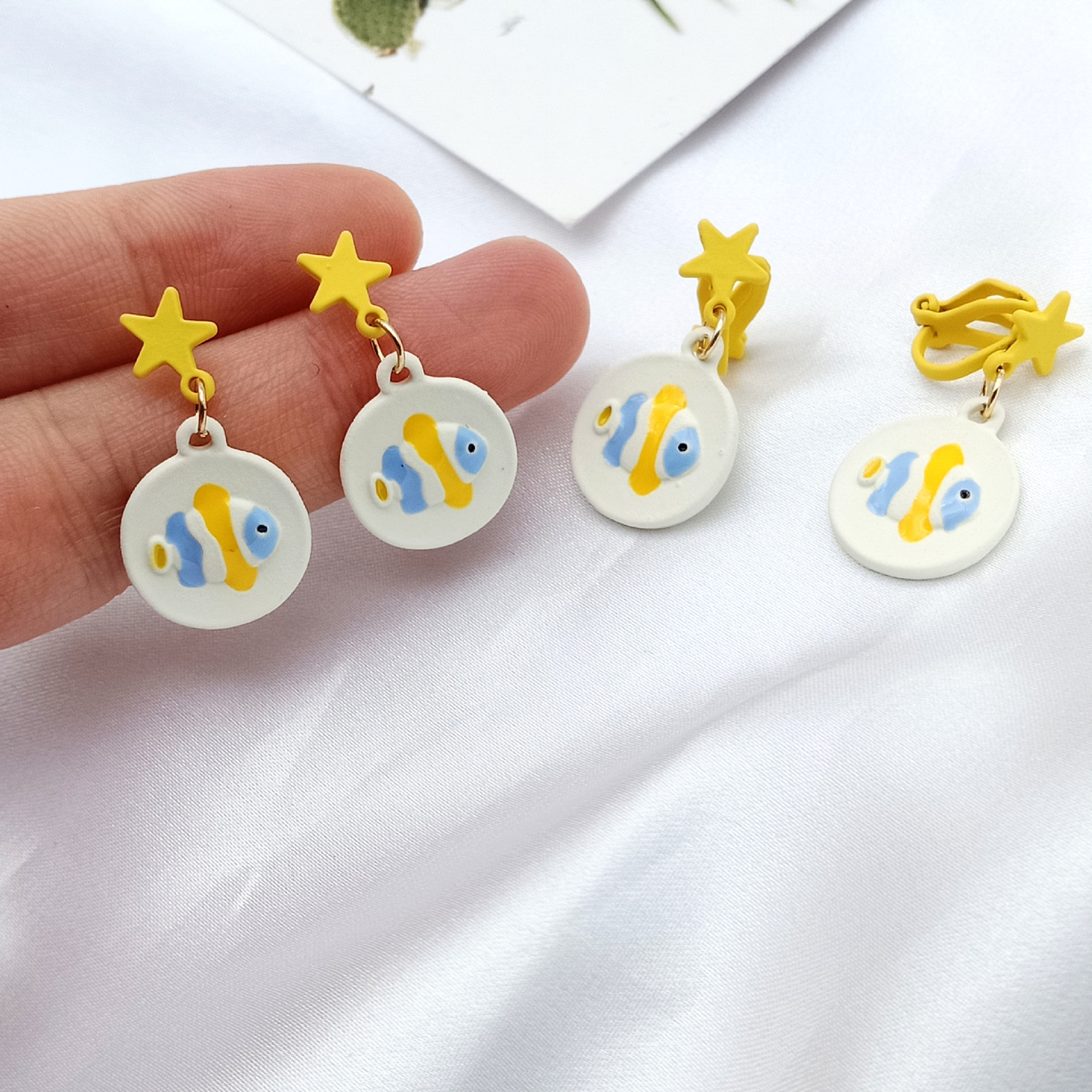 Fashion Fish Alloy Enamel Stoving Varnish Drop Earrings display picture 1
