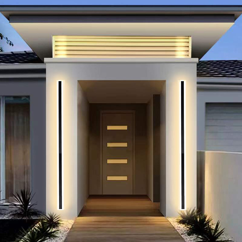Cross-Border Outdoor Led Strip Wall Light Modern Minimalist Courtyard Exterior Wall Washer Light Hotel Villa Entrance Strip Light