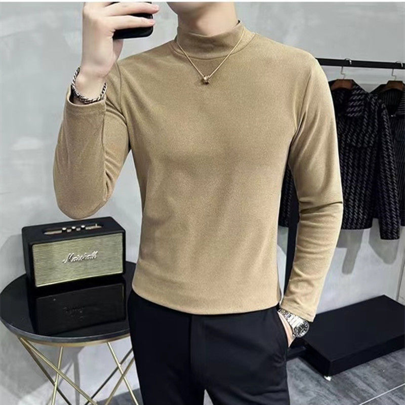 [저먼 벨벳 하프 터틀넥] 카키