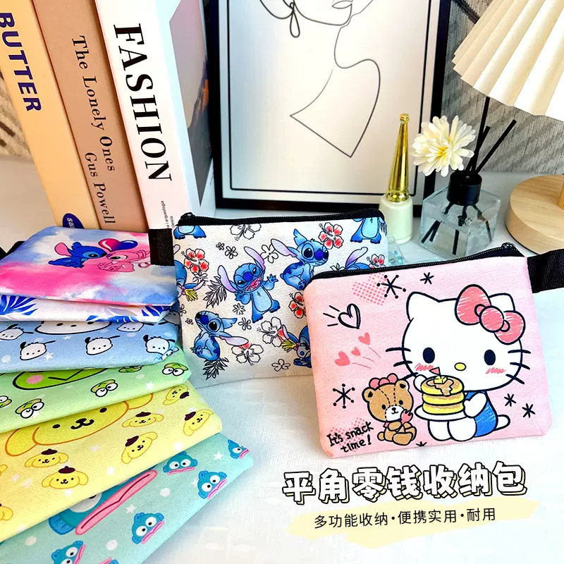跨境新款牛津布卡通平角零钱包收纳袋卫生巾收纳包卡包多图可选