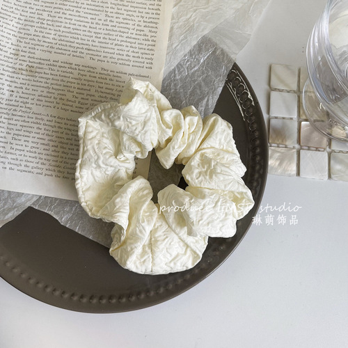 Korean French simple style pleated fabric large intestine hair ring large intestine meatball hair accessories hair tie headband wholesale