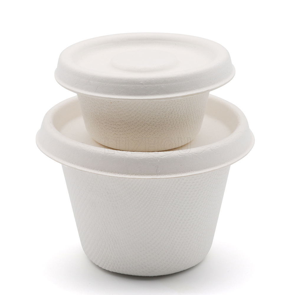 Shaoneng oasis fábrica al por mayor de caña de azúcar desechable protección del medio ambiente vajilla 4 oz salsa taza degradable tazón de papel