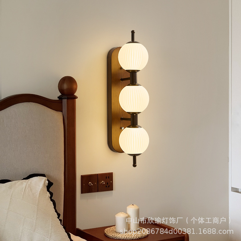 Moderno cliente creativo espectral de fondo calabaza nueva lámpara de cabeza medieval lámpara simple lámpara de cama antigua lámpara de pared