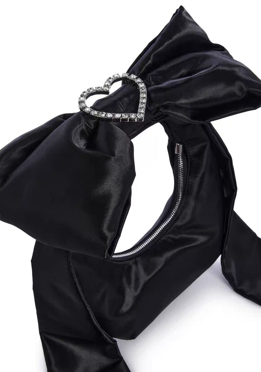 Femmes Petit Polyester Noeud D'Arc Élégant Fermeture Éclair Sac Sous Les Bras display picture 7