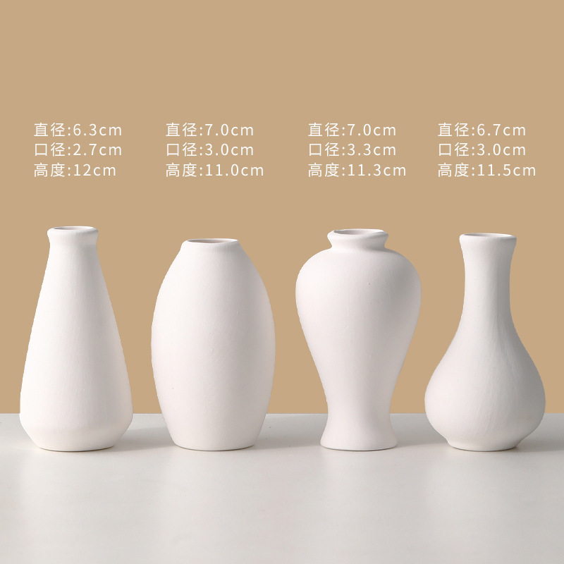 Jarrón de cerámica en blanco simple bricolaje blanco embrión bajo vidriado pintura de color sin yeso pintura de la mano de los niños de cerámica en blanco liso envío gratuito