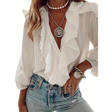 U 32036 V Neck Long Sleeve Blouse ���~߅�r�� �W���羳