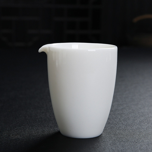 羊脂玉白瓷公道杯家用功夫茶具倒茶公杯匀杯陶瓷过滤器可可印logo