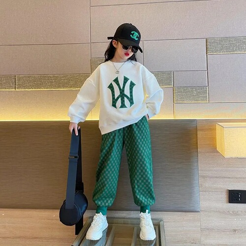 Girls' Set Autumn Collection  New Fashion Kids Outerwear Two-Piece Set Trendy Children's Spring and Autumn Sportswear