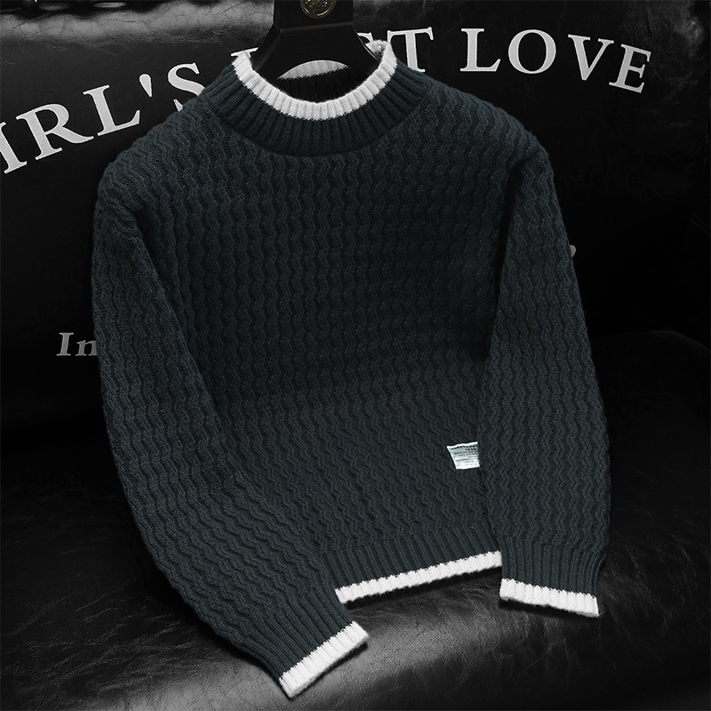 Men's Thick Knitted Sweater For Autumn Winter Fashion Warm Pullover_voghion.com