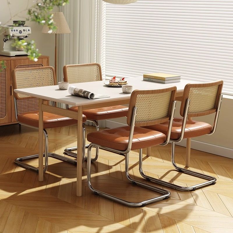 Sillas de caña de tela flexible sillas de comedor de diseño de hogar nórdico simples sillas de comedor de café en línea sillas medievales casuales de hotel image 5
