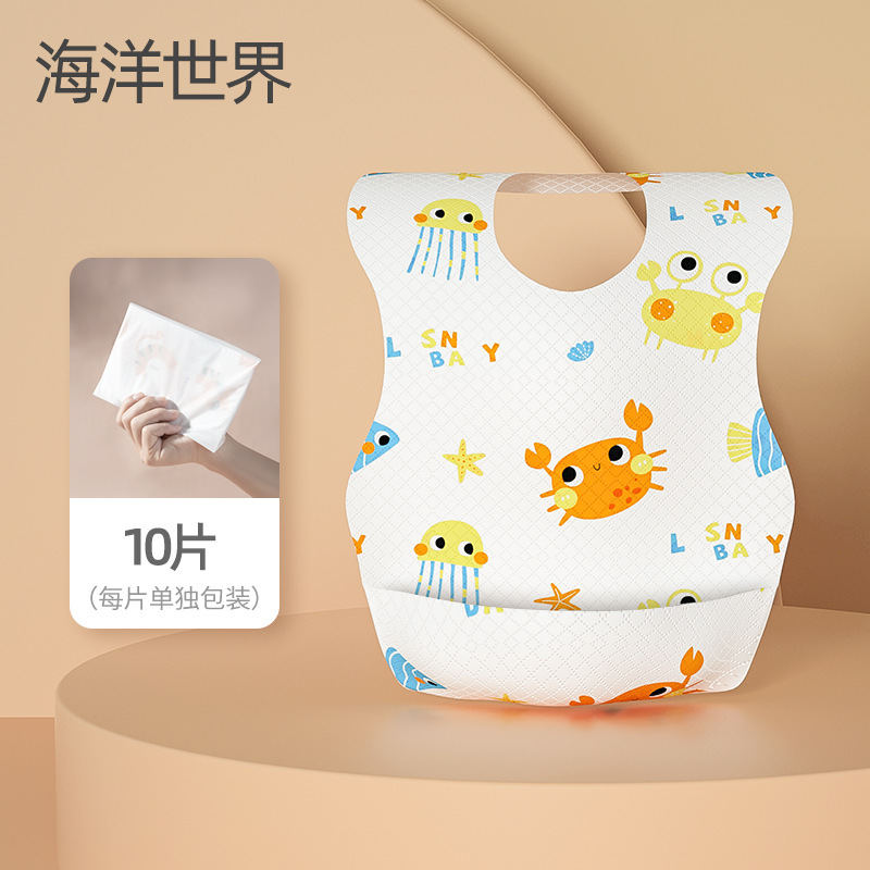 Disposable bibs 10 pieces in ocean world