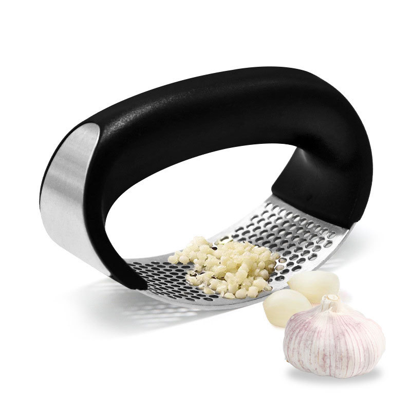Prensa de ajos circular de acero inoxidable 304, éxito de ventas en Amazon, triturador de ajos, picadora de ajos, herramienta para hacer pasta de ajos.