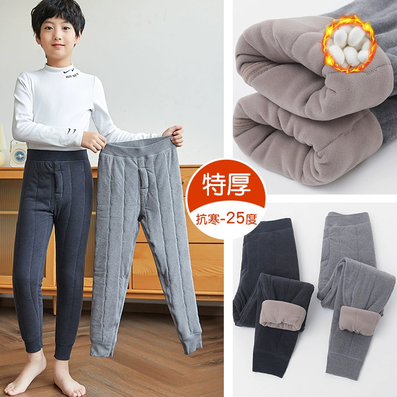 Children's uniform, keep warm quilted trousers for boys, for teenagers