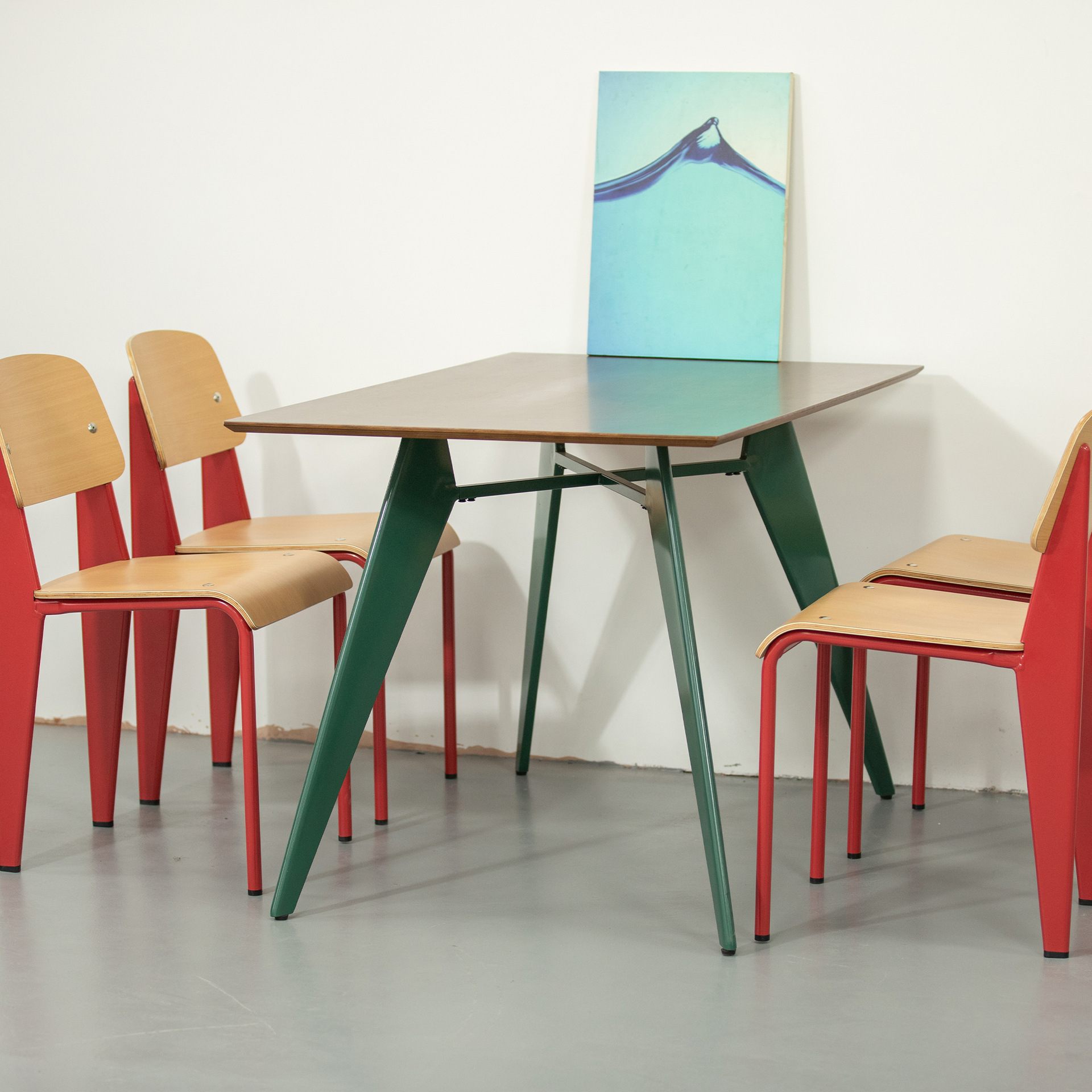 Modern Style Dining Chair Dining Table Combination suit Household Commercial Restaurant Coffee Shop Backrest Iron Metal Chair Long Table