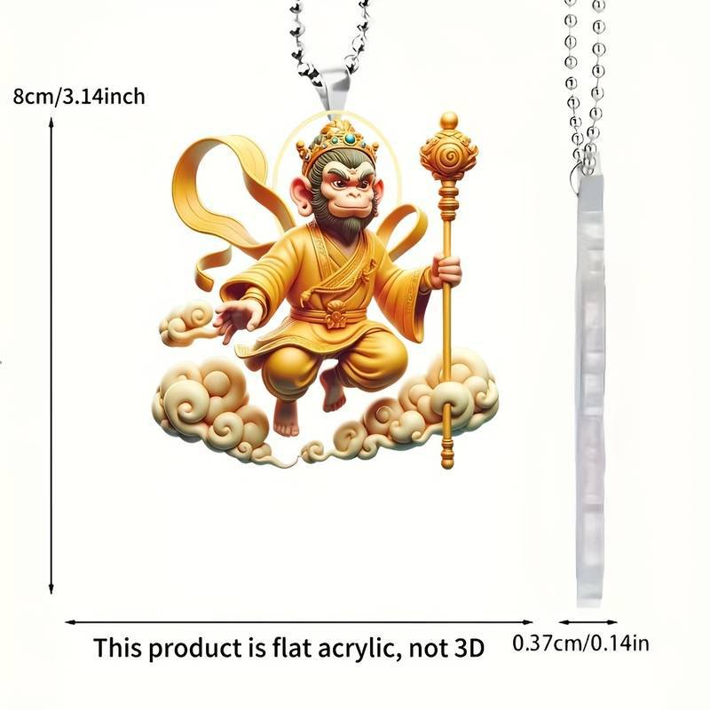Cuento de hadas de dibujos animados creativo Sun Wukong colgante acrílico plano transfronterizo automóvil retrovisor colgante decoración del dormitorio