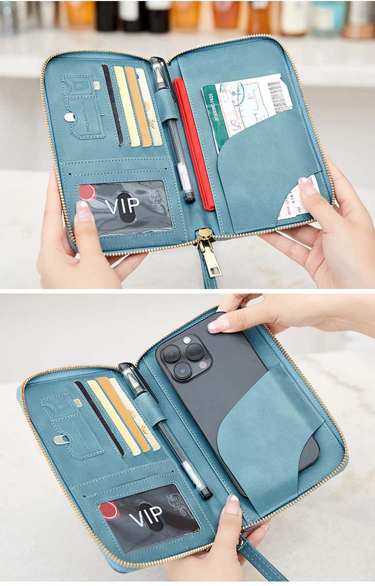 All Seasons Season Unisex Gender Elegant Style Square Shape Unisex Elegant Solid Color Pu Leather Waterproof Passport Holders