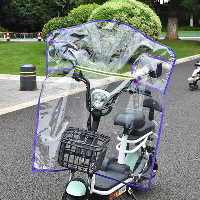 with Basket, Electric Scooter Widened | Motorcycle front windshield - basket-style-hidden-buckle-fixation-high-purple