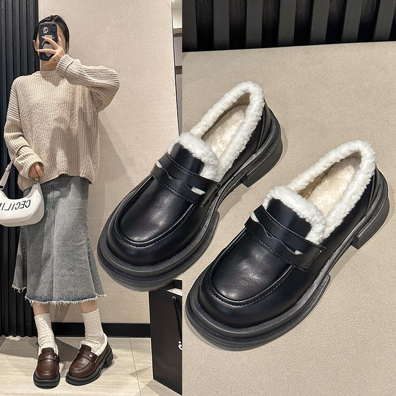 Insulated winter keep warm casual universal shoes English style…