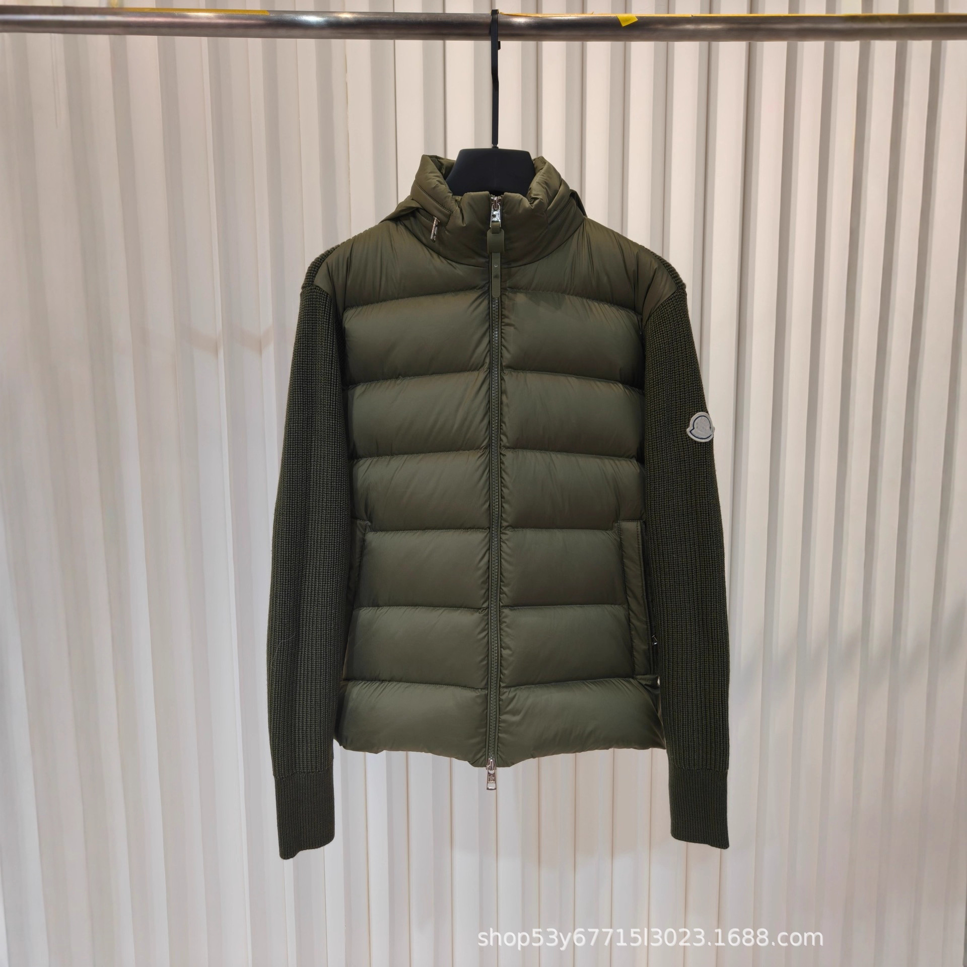 High Version m Brand 25 Winter New Knitted Splicing Lightweight Stand Collar down Jacket Cardigan Coat for Men and Women