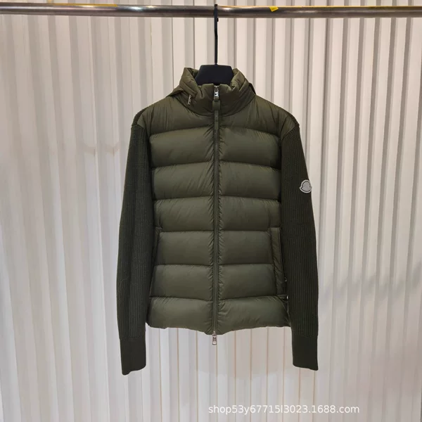High Version m Brand 25 Winter New Knitted Splicing Lightweight Stand Collar down Jacket Cardigan Coat for Men and Women
