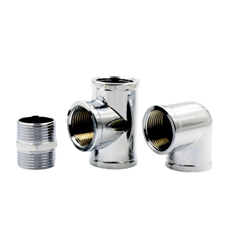 Latón redondo conector de alambre interior cromado doble conector de alambre interior latón fontanería directa accesorios de tubería