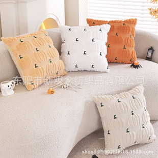 in stock Halloween Pumpkin Pillowcase Two-color Quilted Sofa Cushion Cross-border recommend Home Textile Holiday Party Decoration