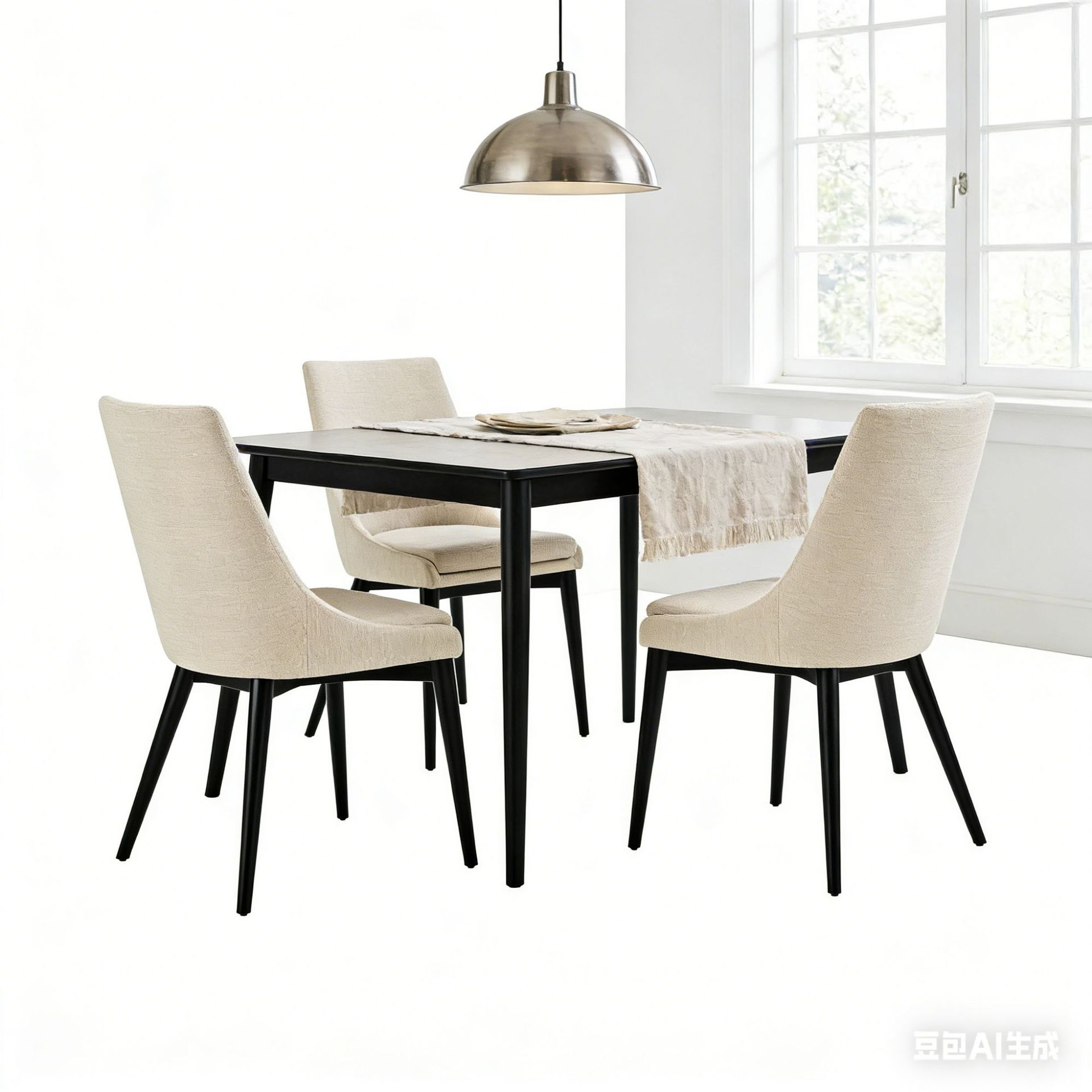 Living Room Backrest Chair Nordic Home Hotel Fabric Dining Chair Upholstered Solid Wood Table and Chair Italian-Style Comfortable Chair