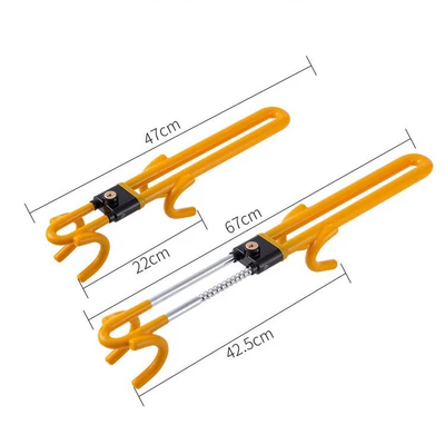 Car Steering Wheel Anti-Theft Lock Double Hook U-Shaped Adjustable Telescopic Lock
