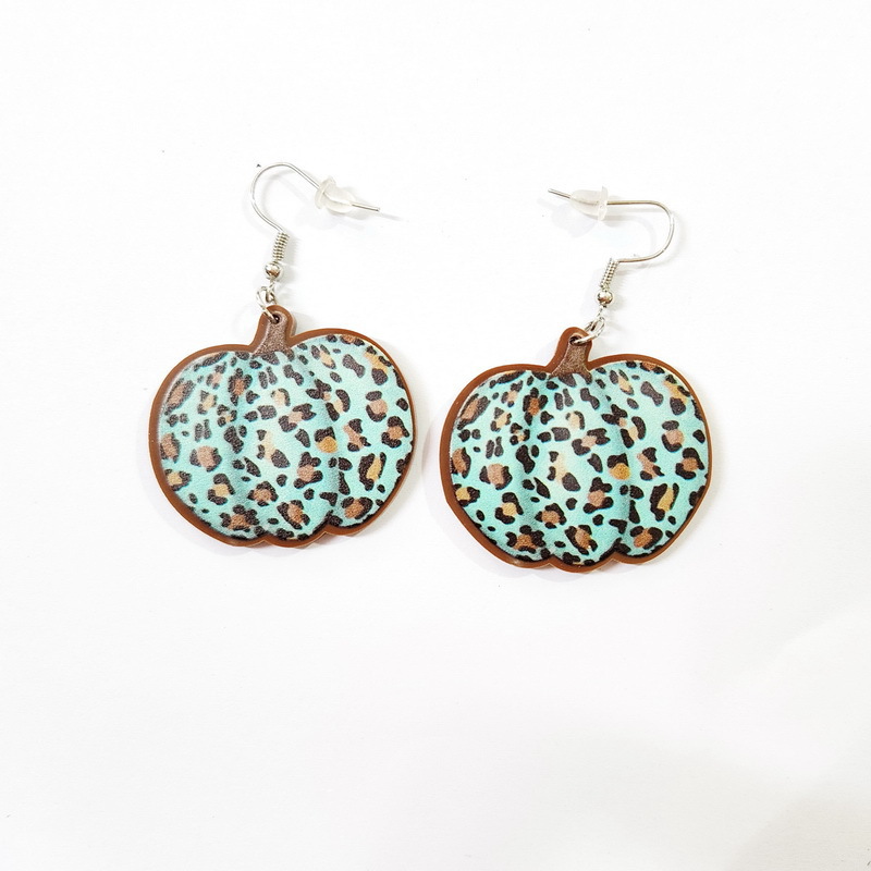 9g Weight Drop Earrings Classification 1 Pair Quantity Holiday Occasion 1 Pair Halloween Funny Pumpkin Printing Arylic Drop Earrings