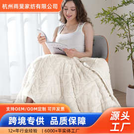 成人加重厚毯子双面羊毛羊羔绒沙发重力毯亚马逊跨境毛绒重毯子