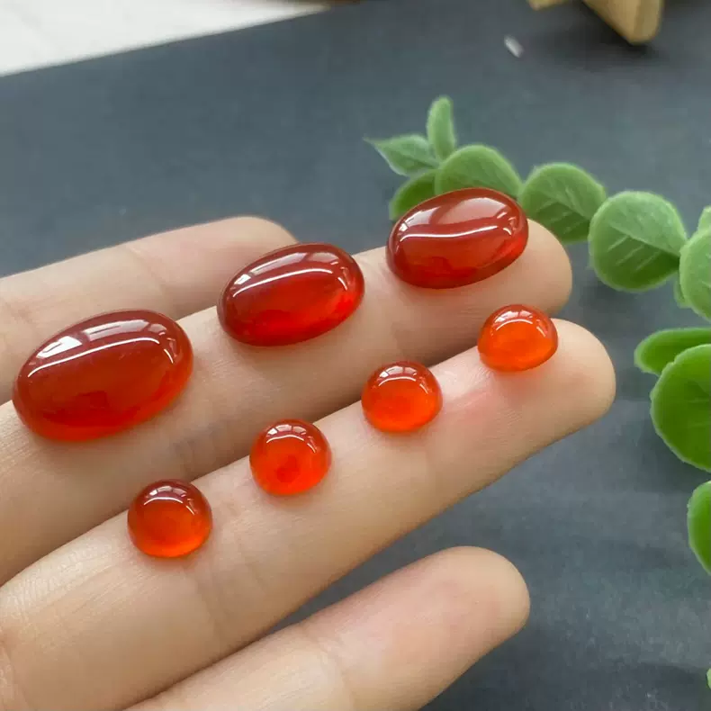 厂家直供亚马逊热卖宝石工艺品A货裸石红玛瑙戒面DIY镶嵌饰品