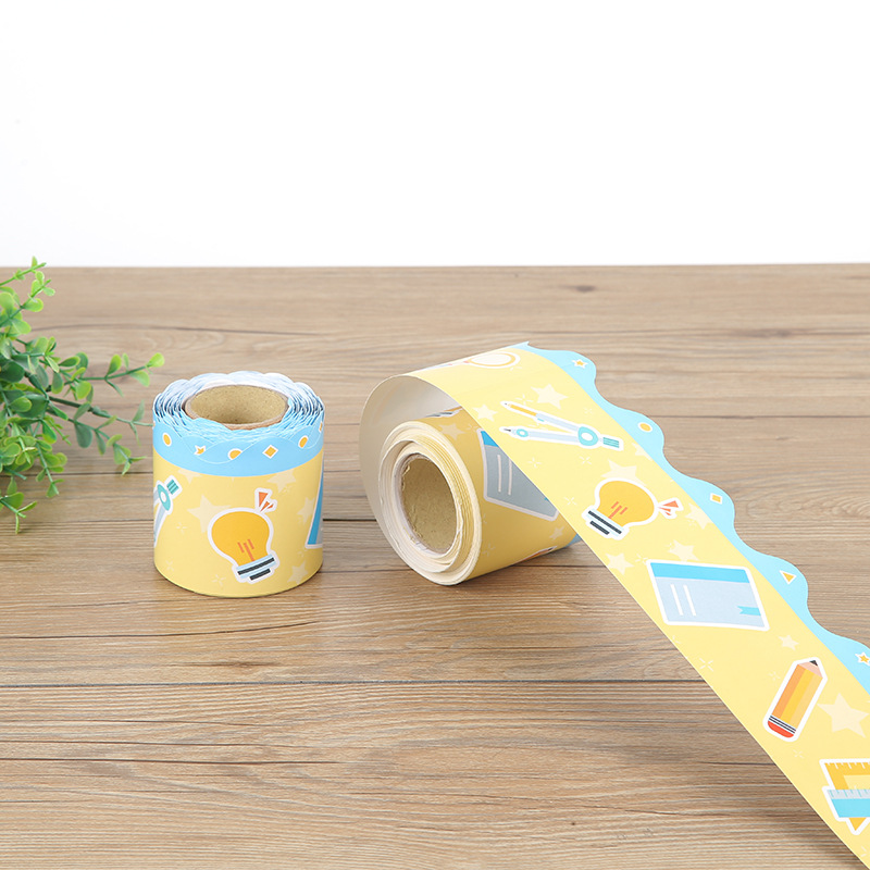 公报栏边框装饰纸教室布置长卷筒新款文具图波浪形边框纸印刷logo