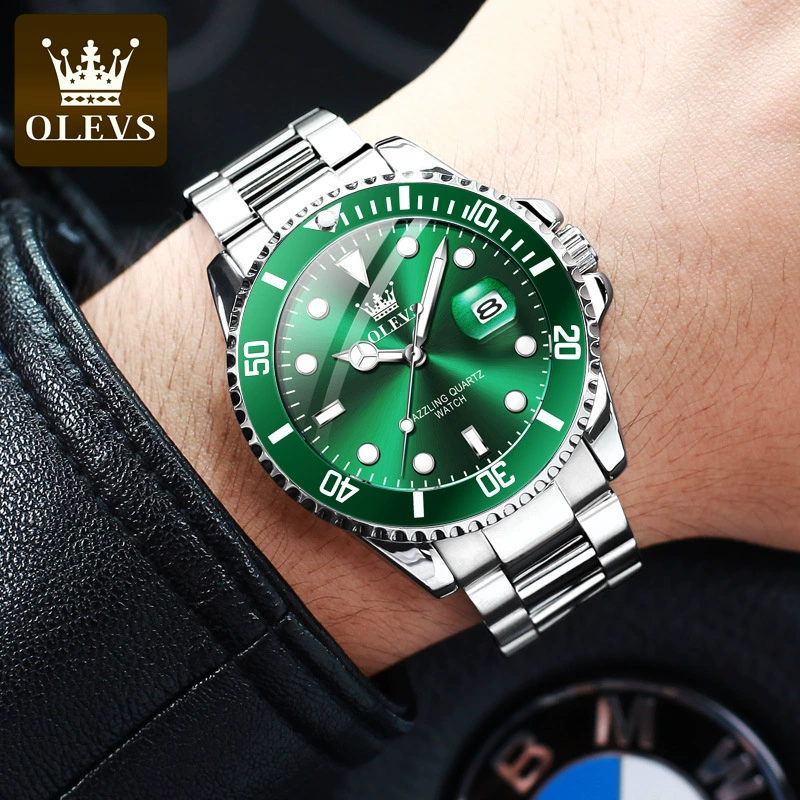 Men’s quartz watch 5885, 41 mm, 30M waterproof, stainless steel bracelet