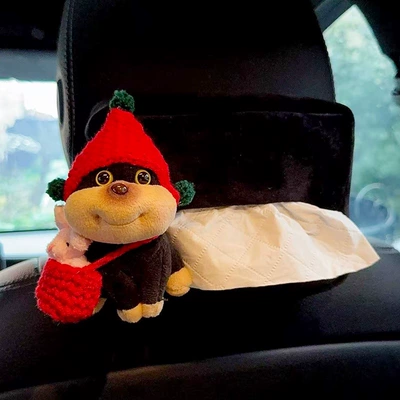Car tissue box/set – Dog Tissue Box - rabbit-red-envelope-and-red-hat-are-conspicuous-left-black-velvet-bag