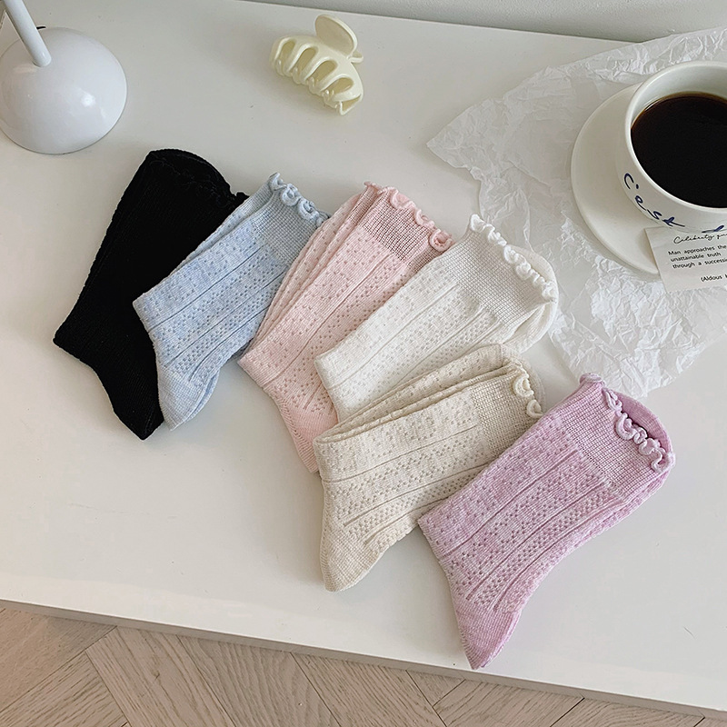 Women's Cute Basic Solid Color Cotton Ankle Socks A Pair display picture 13