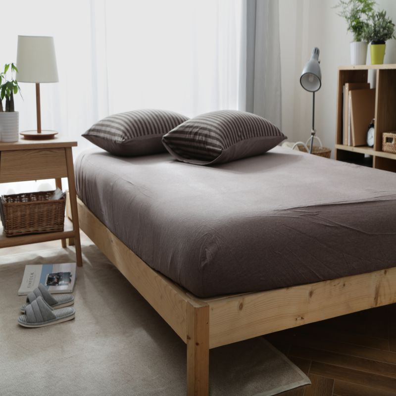 Cama de cama de algodón sin impresión de una sola pieza de tejido Tianzhu algodón Simmons sábanas de algodón antideslizantes fijas colchón cubierta protectora image 6