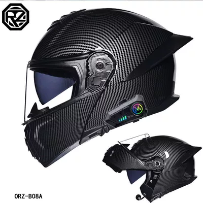 Helmet for All Seasons, Motosiklet dəbilqələri - m-black-fiber-pattern-transparenty10-bluetooth-hard-wheat
